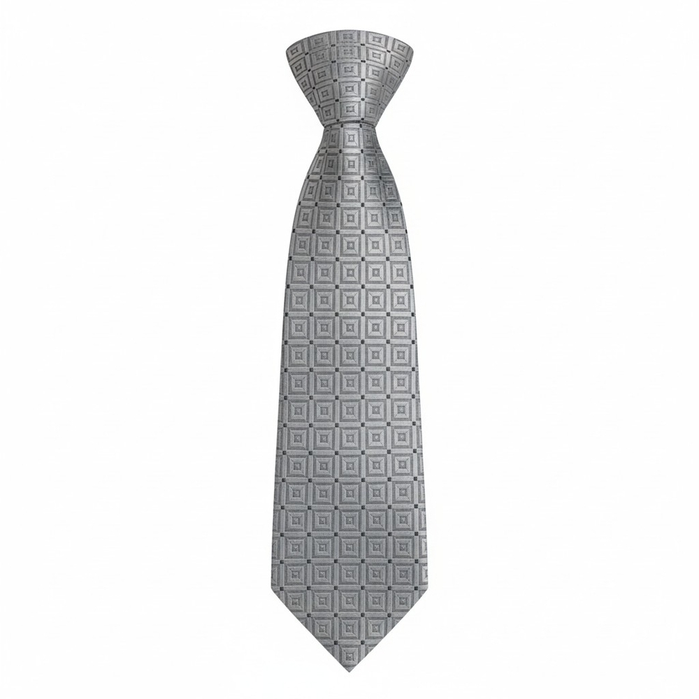 Donald J Trump Gold Bar Signature Collection Geometric Silver Men's Tie